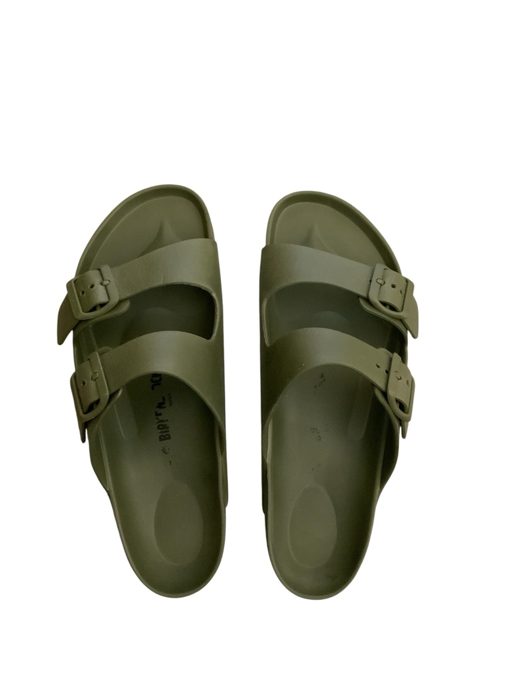Birkenstock Arizona Essential Two-Buckle Slide Sandals in Olive 43/10 10.5